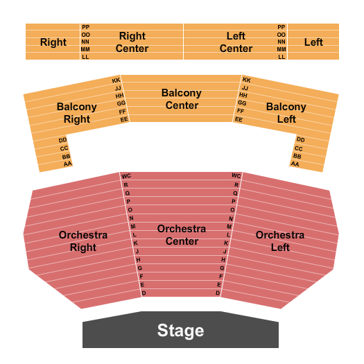 Warren Performing Arts Center Endstage Seating Chart
