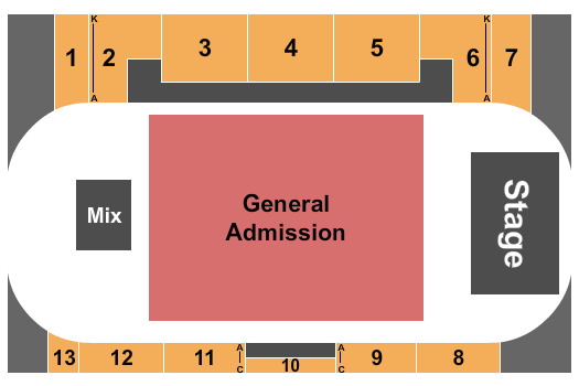 Wasaga Stars Arena Endstage GA Floor Seating Chart