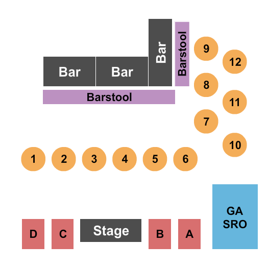 Wave Raw Bar GA/VIP/Tables/Barstool Seating Chart