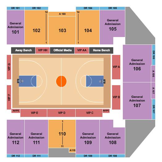 Wayne State Arena Basketball GA Seating Chart