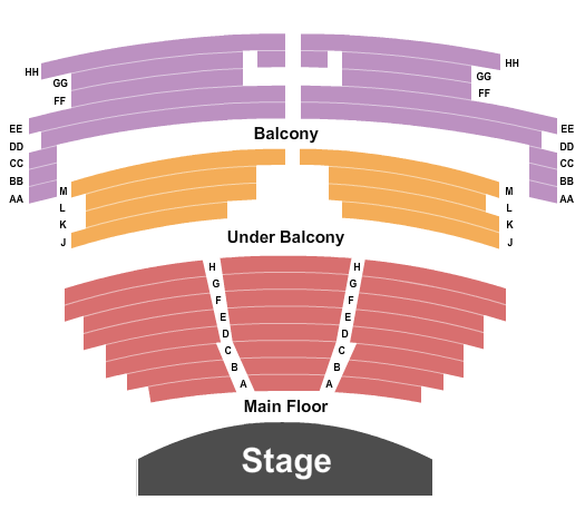 Weber Center for the Performing Arts End Stage Seating Chart