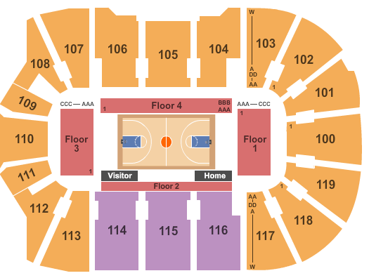Webster Bank Arena Basketball Seating Chart
