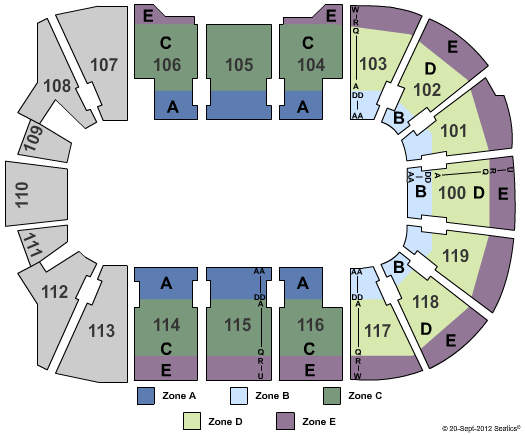 Total Mortgage Arena Ringling Brothers - Zone Seating Chart