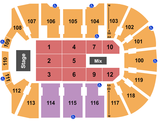 Total Mortgage Arena Endstage 2 Seating Chart