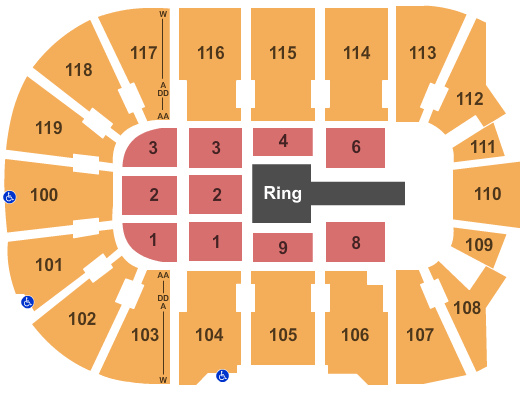 Total Mortgage Arena WWE Seating Chart