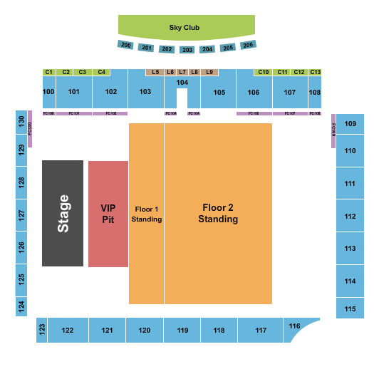 Weidner Field Endstage Floor Seating Chart