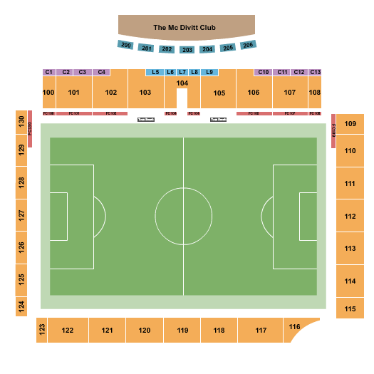 Weidner Field Soccer 2 Seating Chart