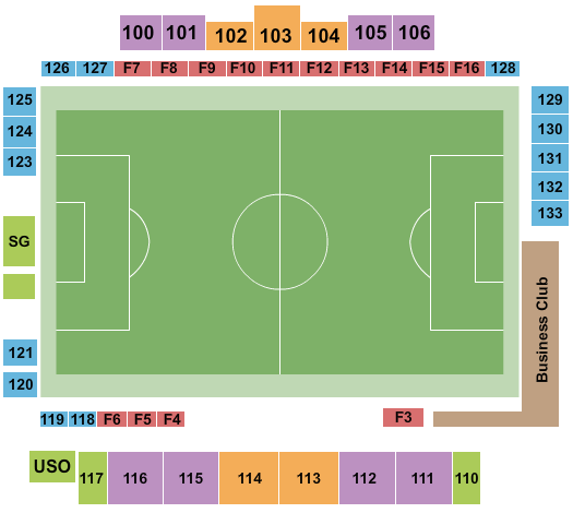 Weidner Field soccer Seating Chart