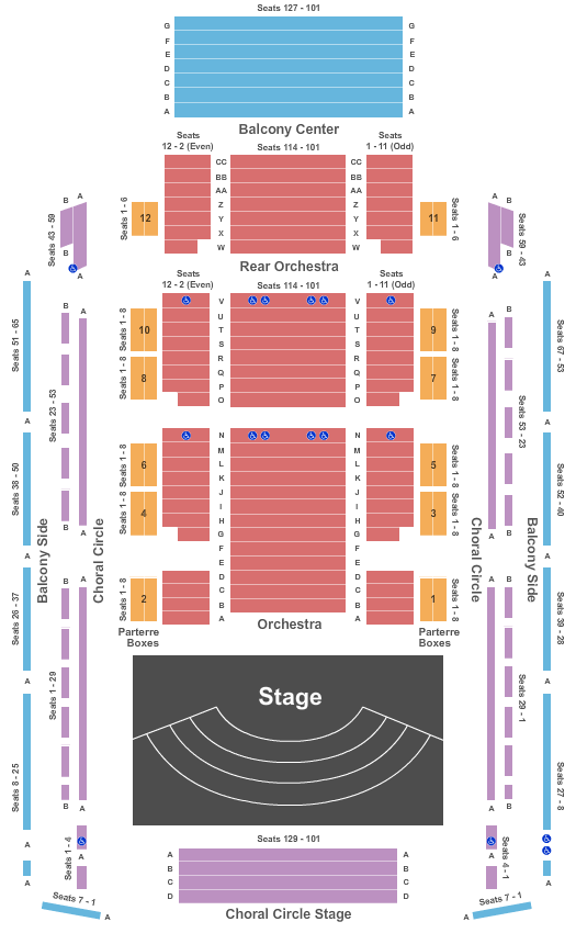 Weill Hall At Green Music Center End Stage Seating Chart