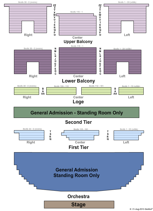 Wellmont Theatre Endstage GA Seating Chart