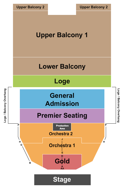 Wellmont Theatre Endstage Floor Gold/1/2 Seating Chart