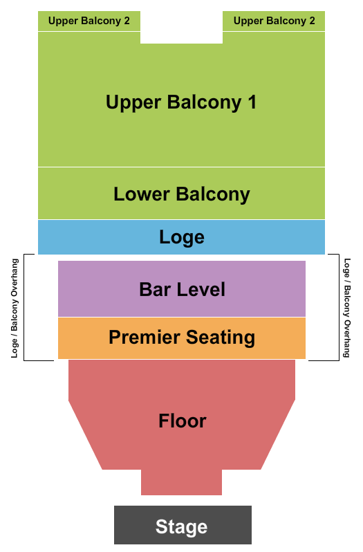 Wellmont Theatre Endstage GA Floor w/ Premier & Bar Seating Chart