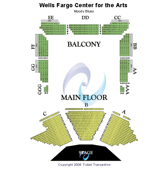 Luther Burbank Center for the Arts - Ruth Finley Person Theater Moody Blues Seating Chart