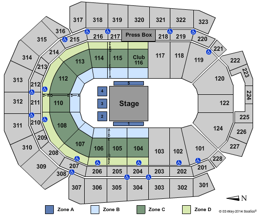 Wells Fargo Arena - IA Circus Int Zone Seating Chart