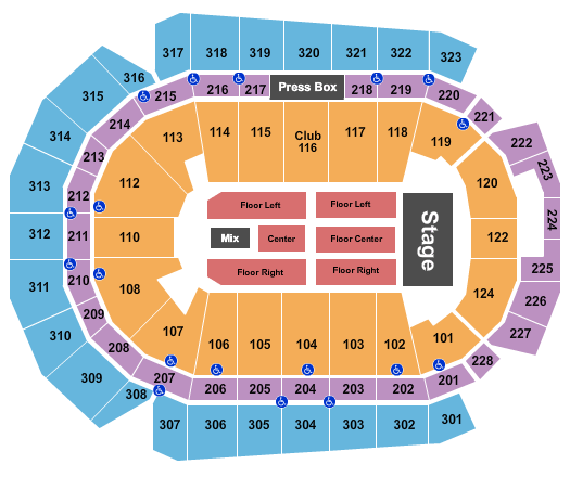 Wells Fargo Arena - IA Standard Seating Chart