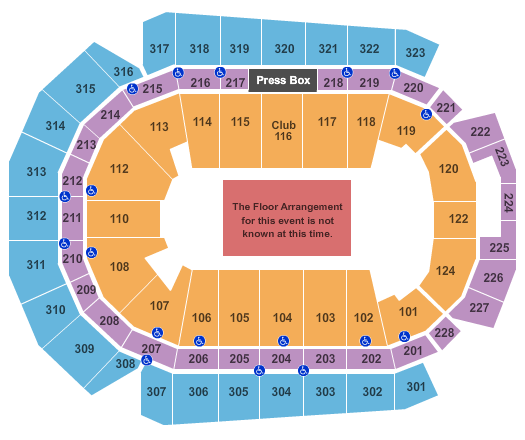 seating chart for Wells Fargo Arena - IA - Generic Floor - eventticketscenter.com
