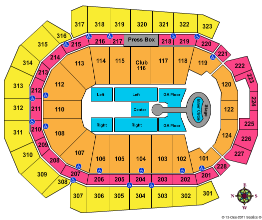 Wells Fargo Arena - IA Lady Antebellum Seating Chart