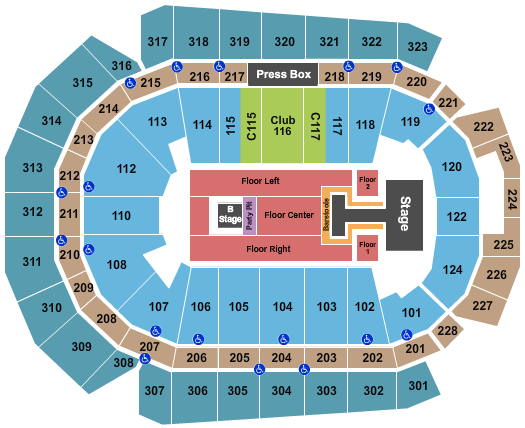 Wells Fargo Arena - IA NKOTB 2022 Seating Chart