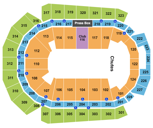 seating chart for Wells Fargo Arena - IA - PBR - eventticketscenter.com