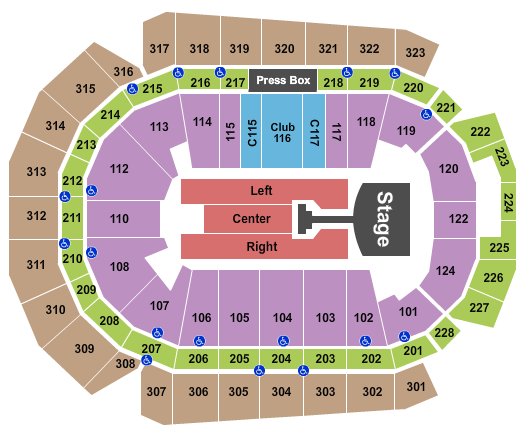 Wells Fargo Arena - IA Pink 2024 Seating Chart