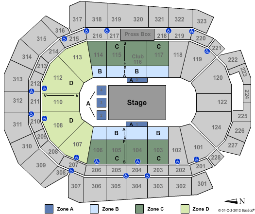 Wells Fargo Arena - IA Ringling Brothers Zone Seating Chart