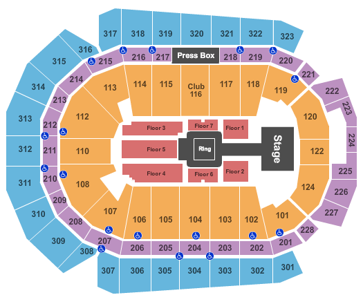 Wells Fargo Arena - IA WWE Seating Chart