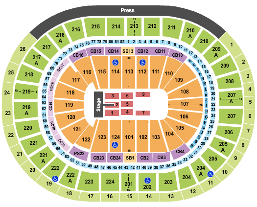 Wells Fargo Center - PA Barry Manilow Seating Chart