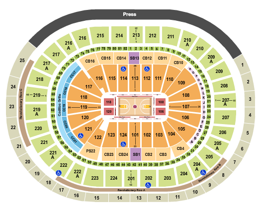 Wells Fargo Center - PA Basketball Seating Chart