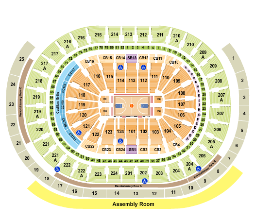 seating chart for Wells Fargo Center - PA - Basketball Rows - eventticketscenter.com