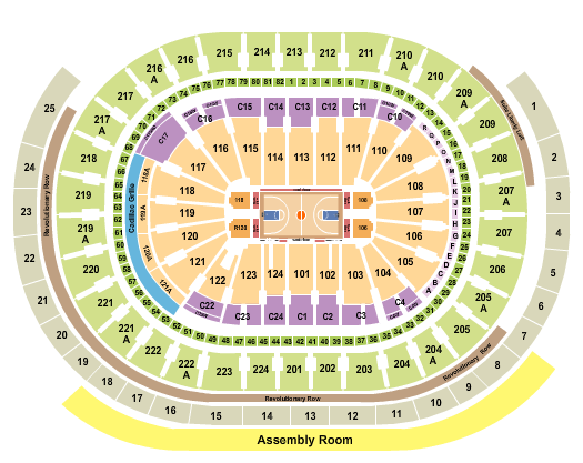 Wells Fargo Center - PA Basketball Rows Seating Chart
