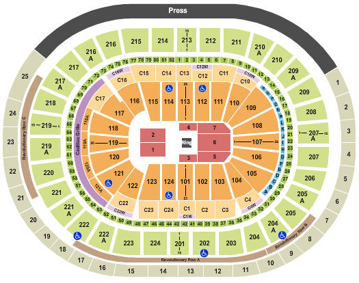 Wells Fargo Center - PA Boxing Seating Chart