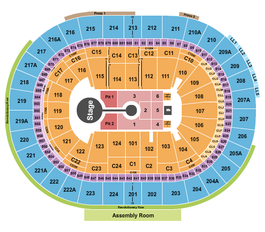 Wells Fargo Center - PA (formerly Wachovia Center) Seating Chart