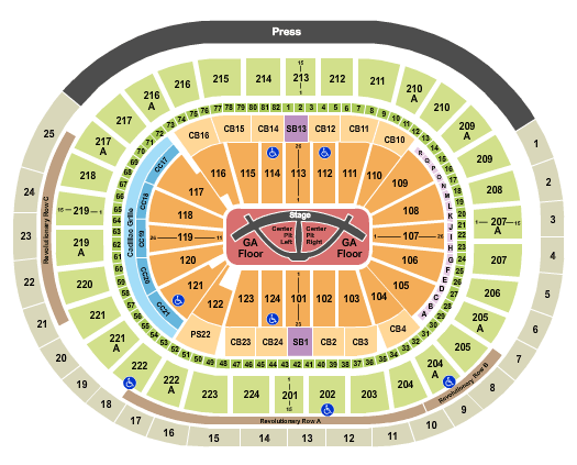 Wells Fargo Center - PA Carrie Underwood Seating Chart
