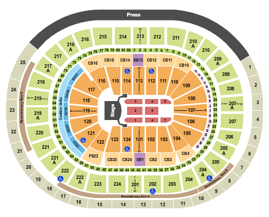 Wells Fargo Center - PA Celine Dion 2020 Seating Chart