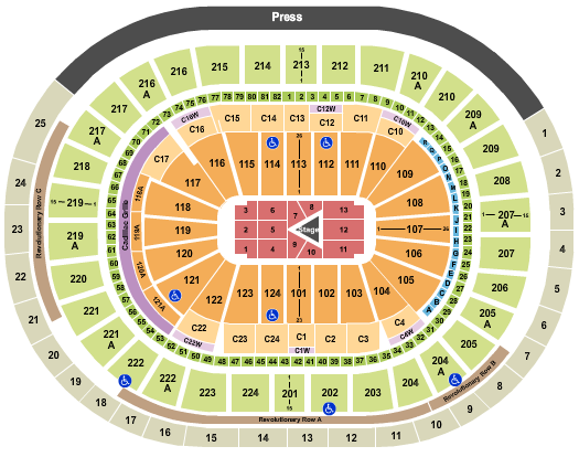 Wells Fargo Center - PA Center Stage 2 Seating Chart