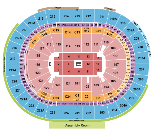 Xfinity Mobile Arena Center Stage 4 Seating Chart