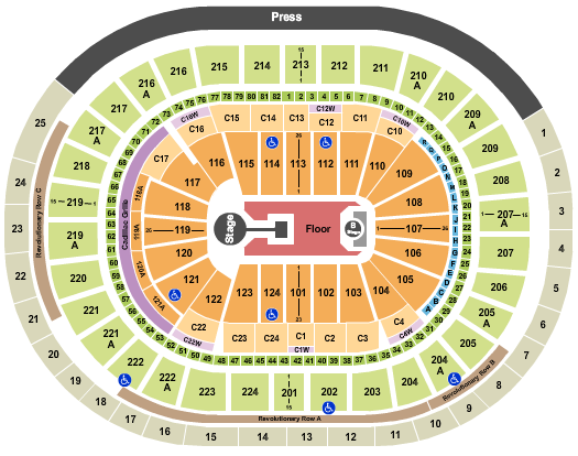 Wells Fargo Center - PA Childish Gambino Seating Chart