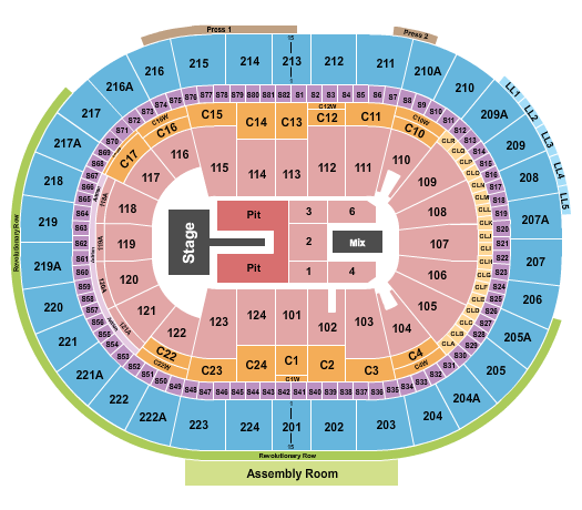 Wells Fargo Center - PA Cigarettes After Sex Seating Chart