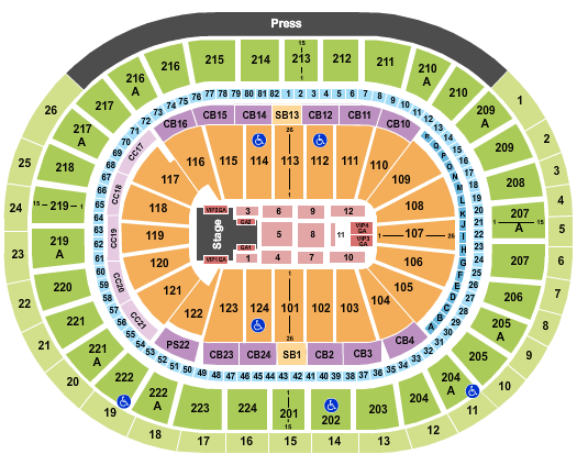 Wells Fargo Center - PA Demi Lovato Seating Chart