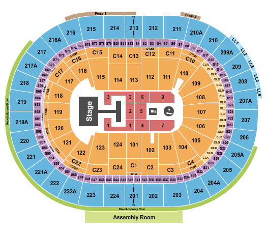 Wells Fargo Center - PA Descendants & Zombies Seating Chart