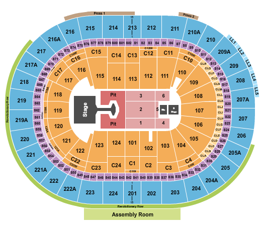 Wells Fargo Center - PA Disturbed Seating Chart