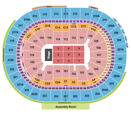 Xfinity Mobile Arena End Stage 4 Seating Chart