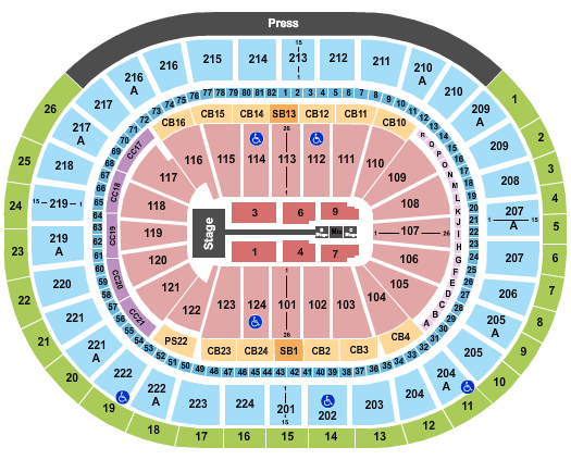 Wells Fargo Center - PA Fall Out Boy Seating Chart