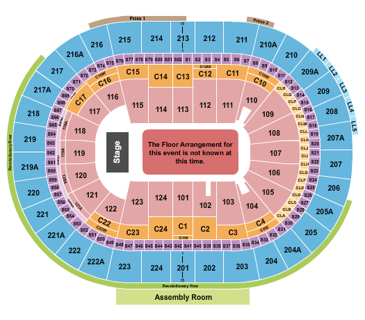 Wells Fargo Center - PA (formerly Wachovia Center) Seating Chart