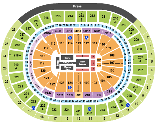 Wells Fargo Center - PA Gold Over America Seating Chart
