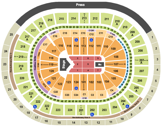 Wells Fargo Center - PA Jelly Roll Seating Chart