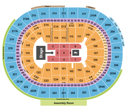 Xfinity Mobile Arena Kali Uchis Seating Chart