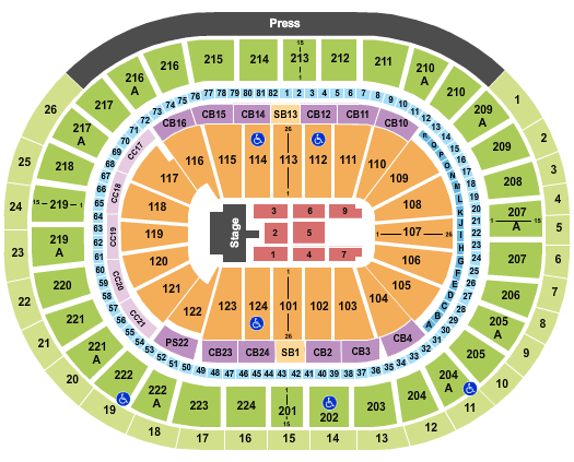 Wells Fargo Center - PA Kid rock Seating Chart