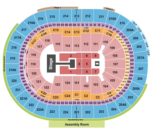 Wells Fargo Center - PA Kirk Franklin Seating Chart