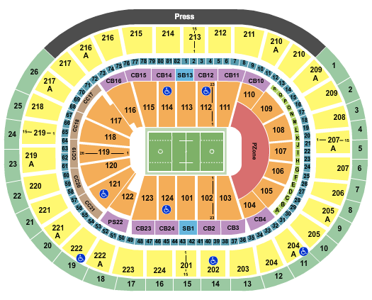 Wells Fargo Center - PA Lacrosse 2023 Seating Chart